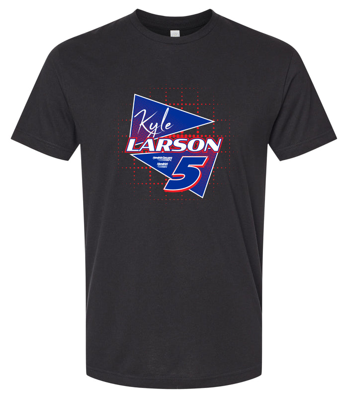 Kyle Larson - Hendricks Cars.com #5 Nascar Offic. LIC. Unisex Cotton Crew Neck T-Shirt - Large Front Retro Design
