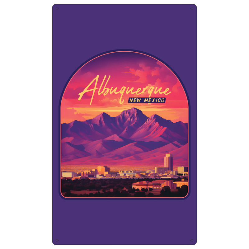 Alburqueque New Mexico Design B Souvenir Metal Sign 9 x 15