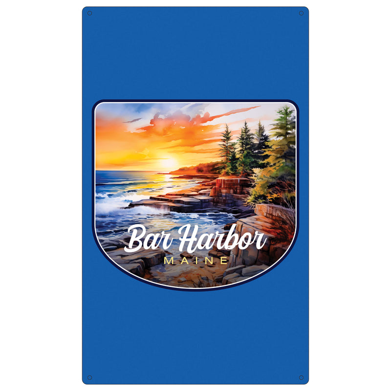 Bar Harbor Maine Design B Souvenir Metal Sign 9 x 15