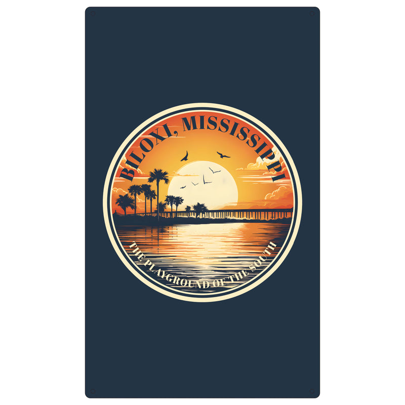 Biloxi Mississippi Design A Souvenir Metal Sign 9 x 15