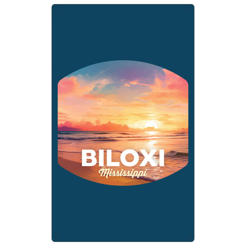 Biloxi Mississippi Design B Souvenir Metal Sign 9 x 15