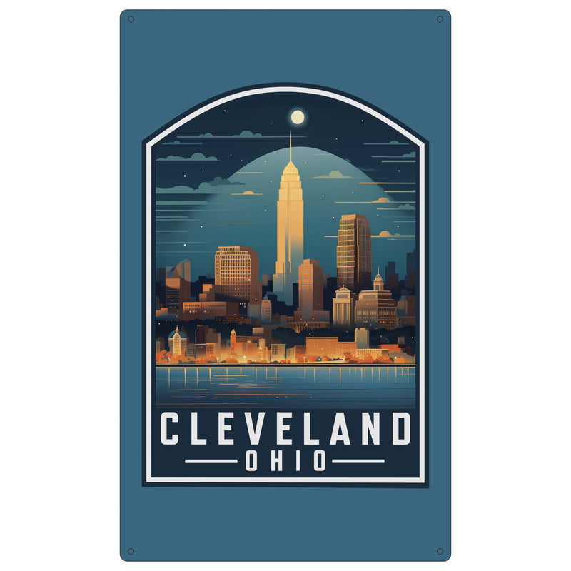Cleveland Ohio Design A Souvenir Metal Sign 9 x 15
