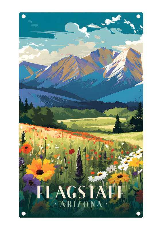 Flagstaff Arizona Design C Souvenir Metal Sign 9 x 15