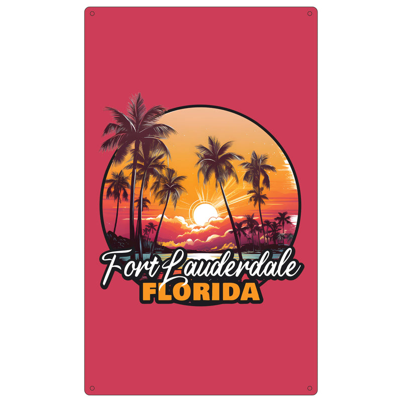 Fort Lauderdale Florida Design A Souvenir Metal Sign 9 x 15