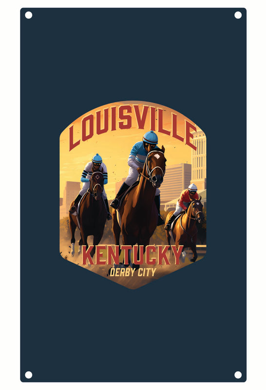 Louisville Kentucky Derby City Design Souvenir Metal Sign 9 x 15