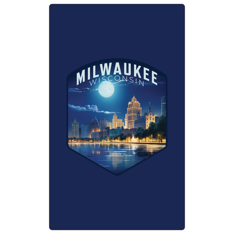 Milwaukee Wisconsin Design B Souvenir Metal Sign 9 x 15