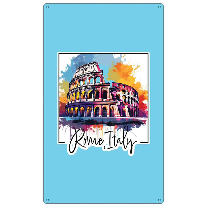 Rome Italy Design A Souvenir Metal Sign 9 x 15