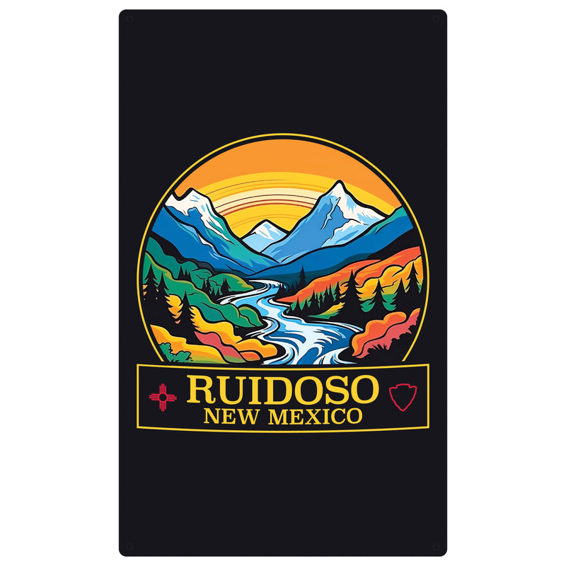 Ruidoso New Mexico Design B Souvenir Metal Sign 9 x 15