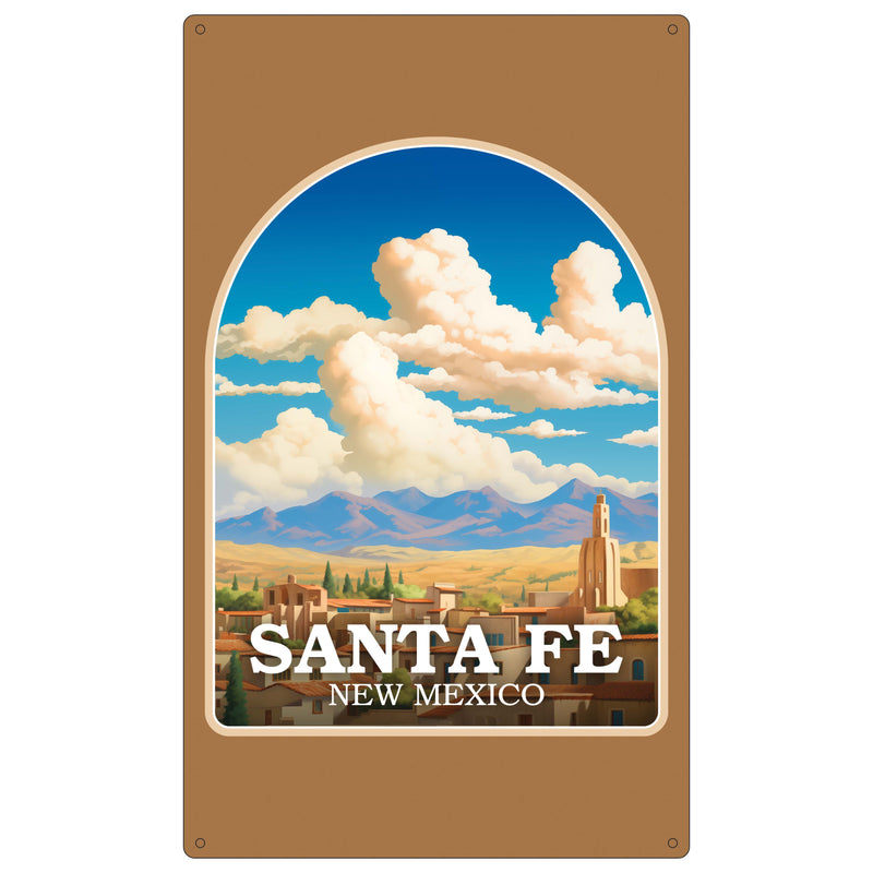 Santa Fe New Mexico Design A Souvenir Metal Sign 9 x 15