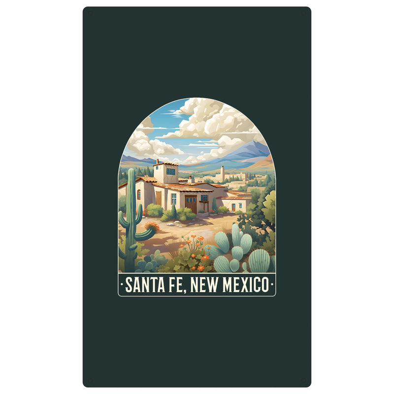 Santa Fe New Mexico Design C Souvenir Metal Sign 9 x 15