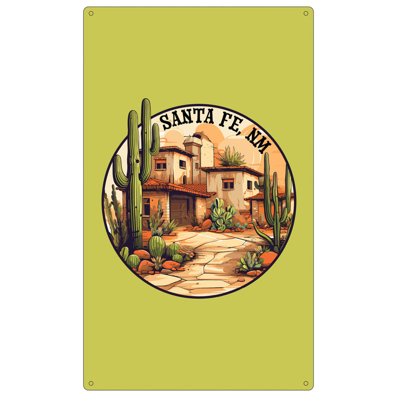 Santa Fe New Mexico Design D Souvenir Metal Sign 9 x 15