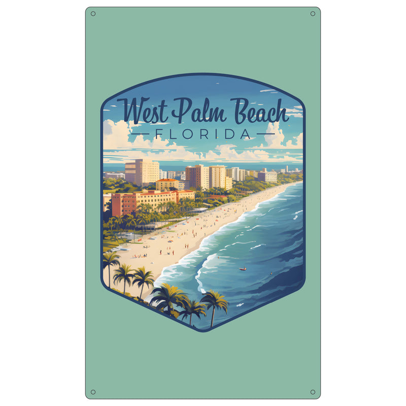 West Palm Beach Florida Design A Souvenir Metal Sign 9 x 15