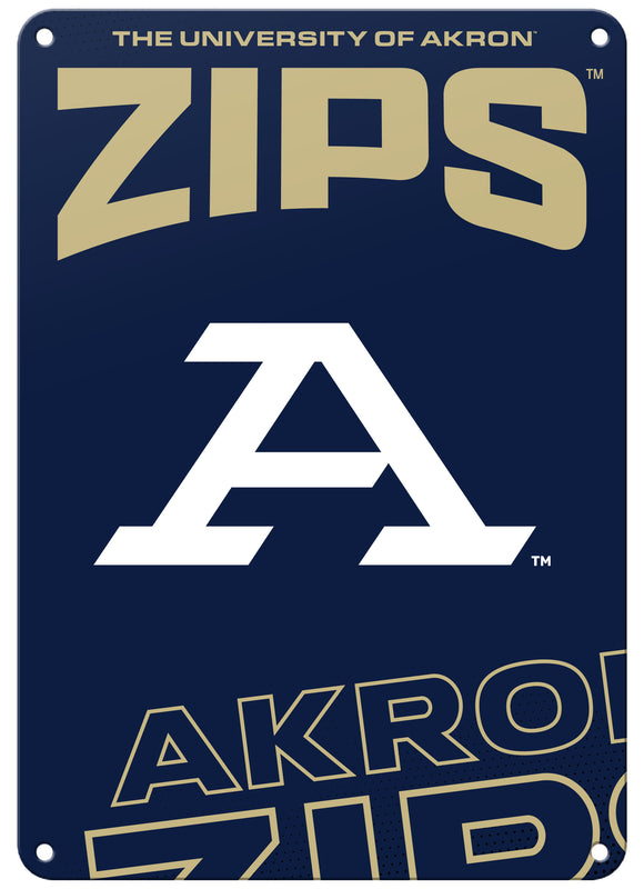 Akron Zips Officially Licensed College Wall Décor Metal Sign – Select Your Size 7 x 10-Inches