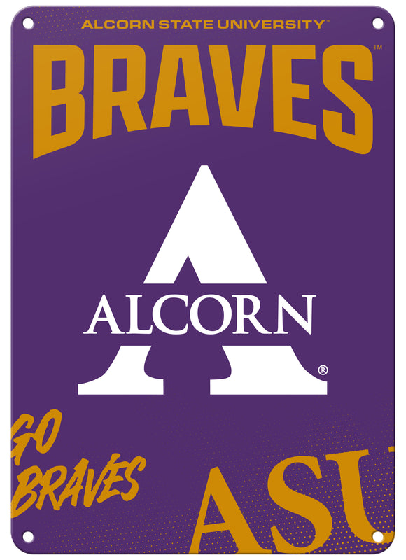 Alcorn State Braves 7"x10" College Wall Decor Metal Sign – Officially Licensed Product