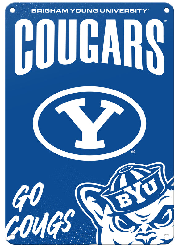 Brigham Young Cougars Officially Licensed College Wall Décor Metal Sign – Select Your Size 7 x 10-Inches