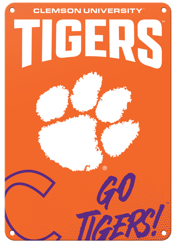 Clemson Tigers 7"x10" College Wall Decor Metal Sign – Officially Licensed Product