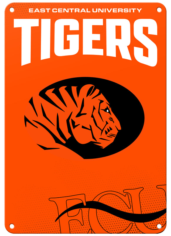 East Central University Tigers Officially Licensed College Wall Décor Metal Sign – Select Your Size 7 x 10-Inches