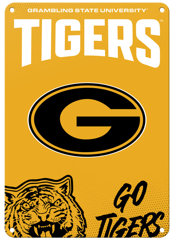 Grambling State Tigers 7"x10" College Wall Decor Metal Sign – Officially Licensed Product