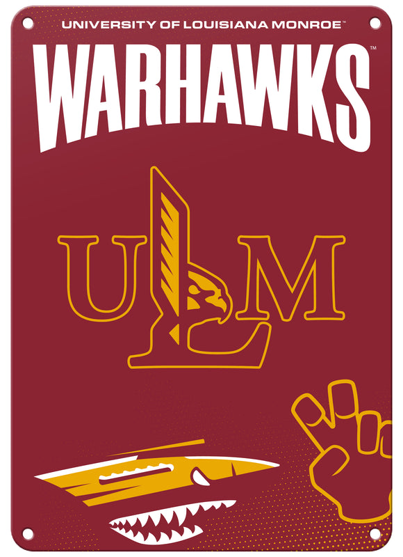 University of Louisiana Monroe Officially Licensed College Wall Décor Metal Sign – Select Your Size 7 x 10-Inches