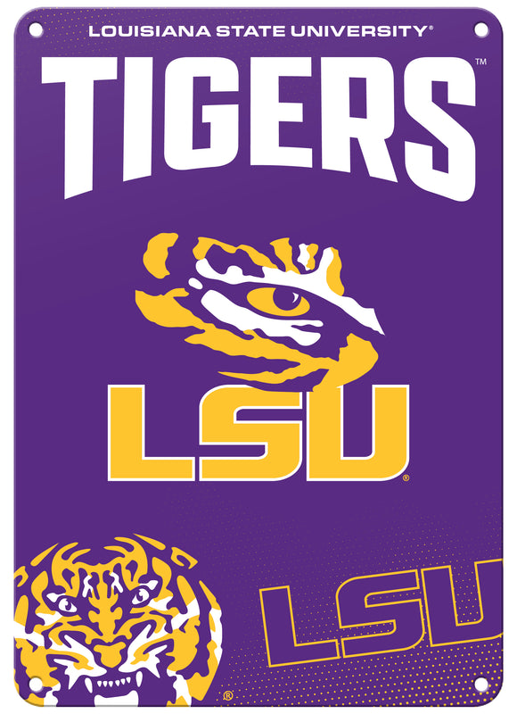 LSU Tigers 7"x10" College Wall Decor Metal Sign – Officially Licensed Product