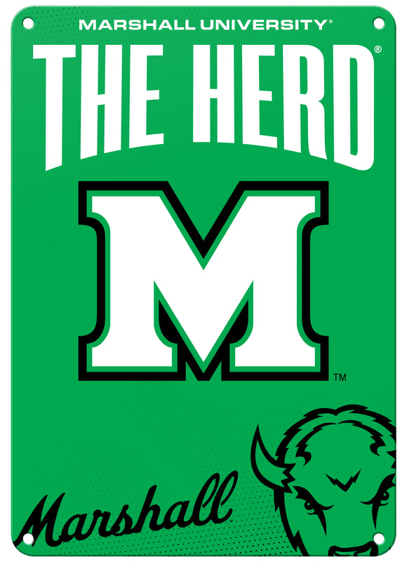 Marshall Thundering Herd 7"x10" College Wall Decor Metal Sign – Officially Licensed Product