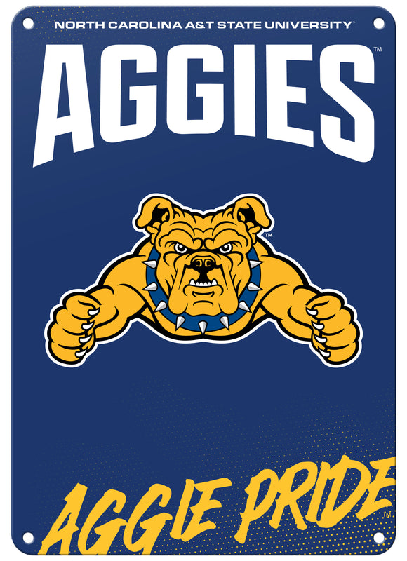 North Carolina A&T State Aggies Officially Licensed College Wall Décor Metal Sign – Select Your Size 7 x 10-Inches
