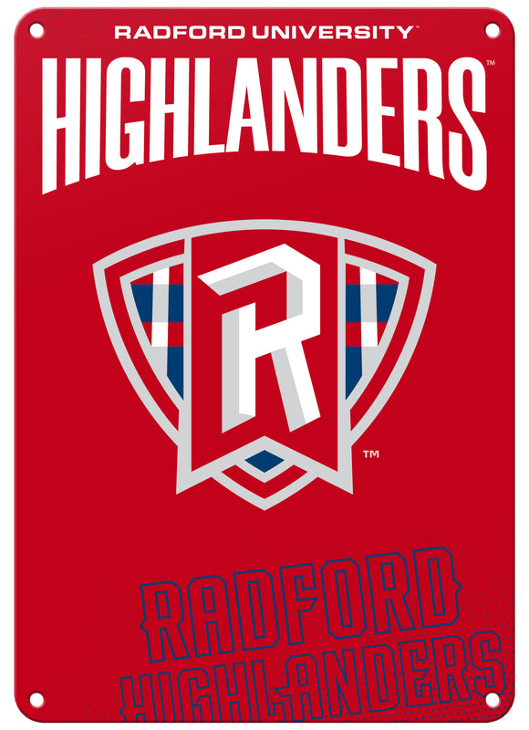 Radford University Highlanders Officially Licensed College Wall Décor Metal Sign – Select Your Size 7 x 10-Inches