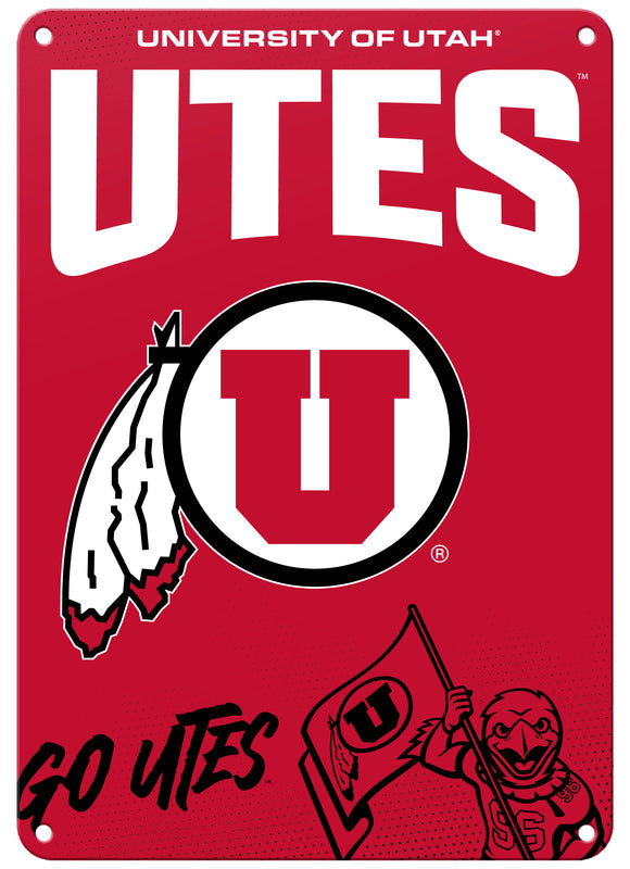 Utah Utes Officially Licensed College Wall Décor Metal Sign – Select Your Size 7 x 10-Inches