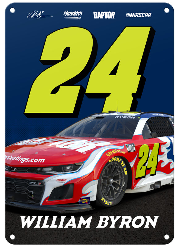 William Byron #24 Nascar Offic. Licensed 7x10-Inch Wall Decor Metal Sign