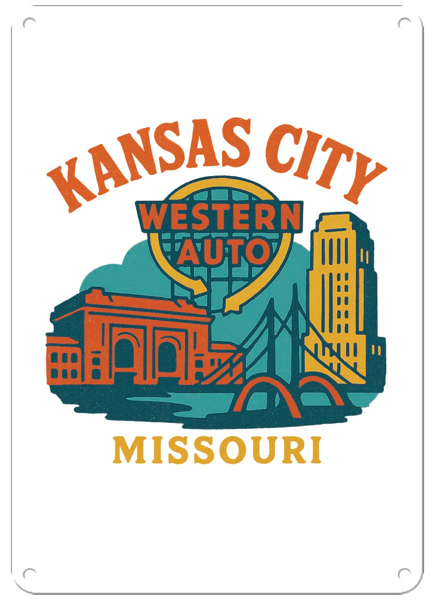 Kansas City Missouri Vintage Design Souvenir 7x10-Inch Wall Decor