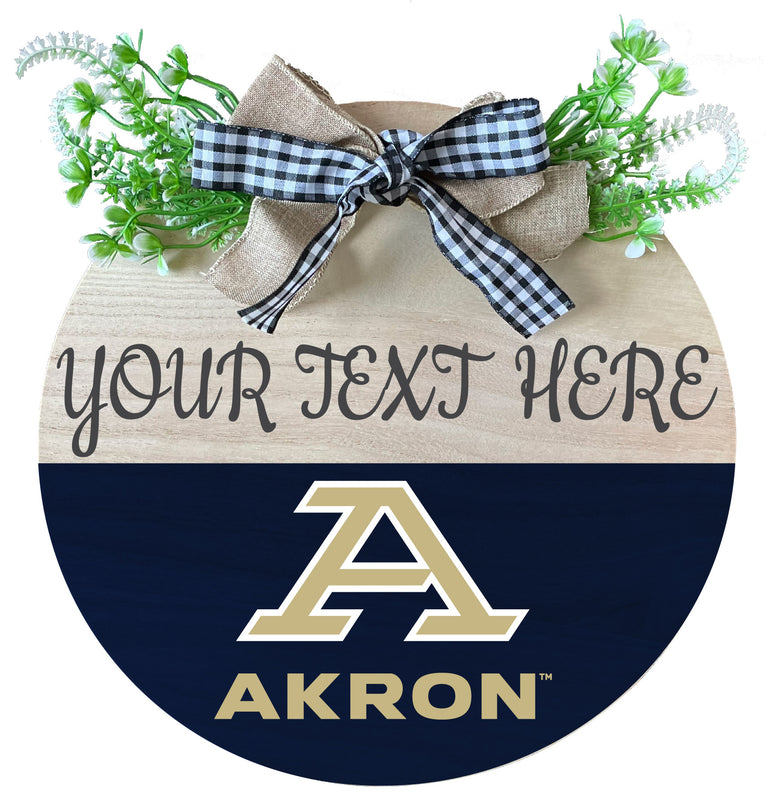 Akron Zips Customizable Wooden Wreath Welcome Sign Officially Licensed Collegiate Product Single