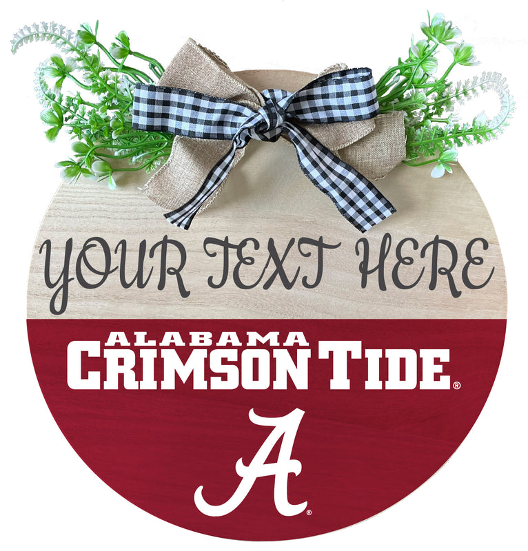 Alabama Crimson Tide Customizable Wooden Wreath Welcome Sign Officially Licensed Collegiate Product Single