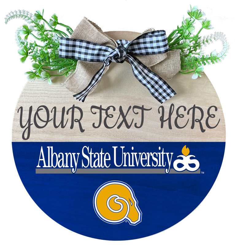 Albany State University Wooden Wreath Welcome Sign Officially Licensed Collegiate Product