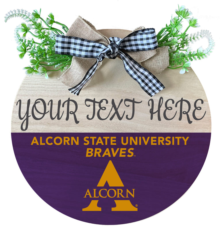Alcorn State Braves Wooden Wreath Welcome Sign Officially Licensed Collegiate Product