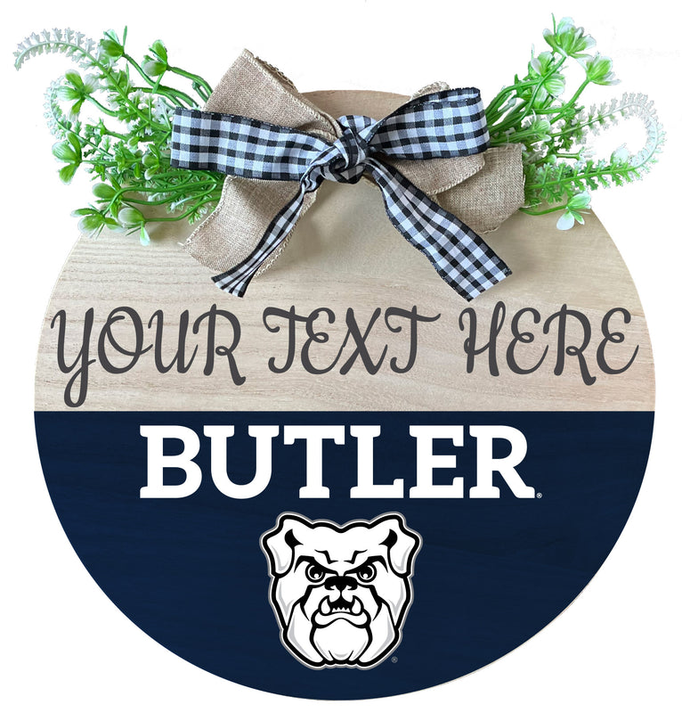 Butler Bulldogs Customizable Wooden Wreath Welcome Sign Officially Licensed Collegiate Product Single