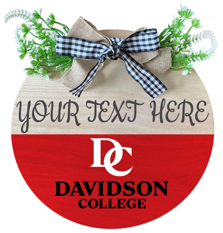 Davidson College Wooden Wreath Welcome Sign Officially Licensed Collegiate Product