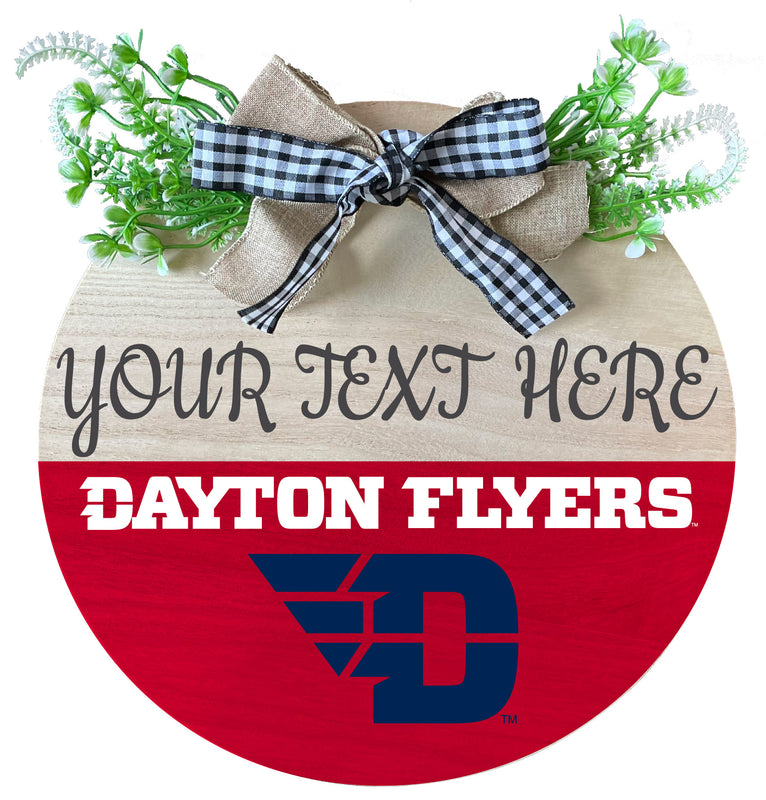 Dayton Flyers Customizable Wooden Wreath Welcome Sign Officially Licensed Collegiate Product Single