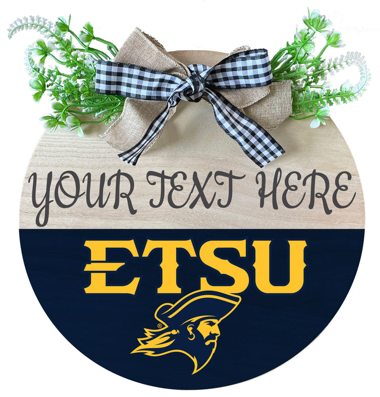 East Tennessee State University Wooden Wreath Welcome Sign Officially Licensed Collegiate Product