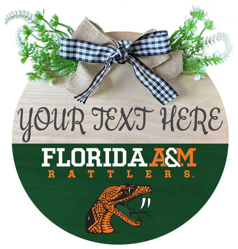 Florida A&M Rattlers Customizable Wooden Wreath Welcome Sign Officially Licensed Collegiate Product 2-Pack