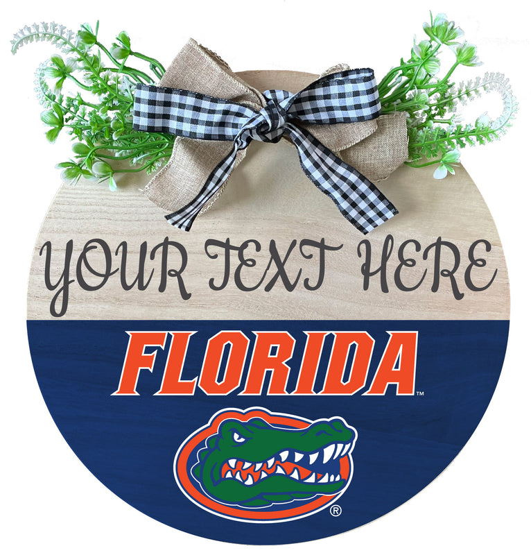 Florida Gators Customizable Wooden Wreath Welcome Sign Officially Licensed Collegiate Product Single