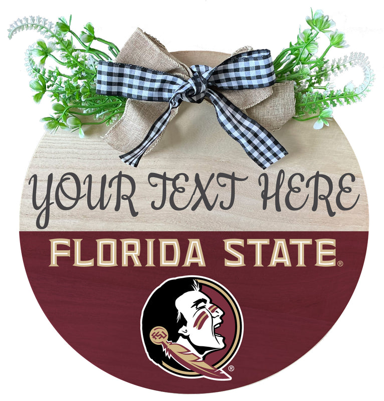 Florida State Seminoles Customizable Wooden Wreath Welcome Sign Officially Licensed Collegiate Product 2-Pack
