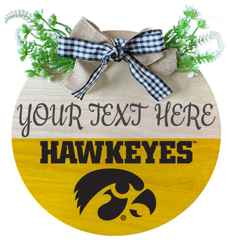 Iowa Hawkeyes Wooden Wreath Welcome Sign Officially Licensed Collegiate Product