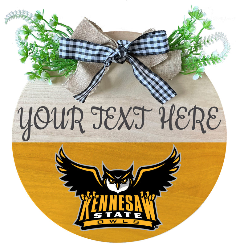 Kennesaw State University Wooden Wreath Welcome Sign Officially Licensed Collegiate Product