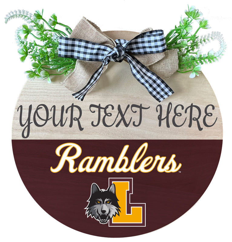 Loyola University Ramblers Customizable Wooden Wreath Welcome Sign Officially Licensed Collegiate Product 2-Pack