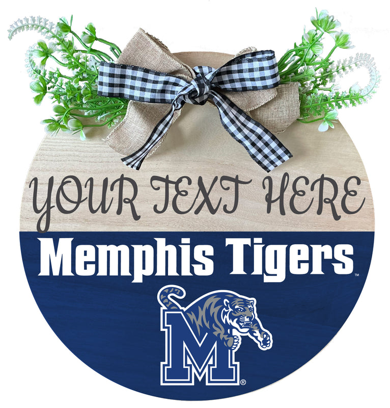 Memphis Tigers Customizable Wooden Wreath Welcome Sign Officially Licensed Collegiate Product Single