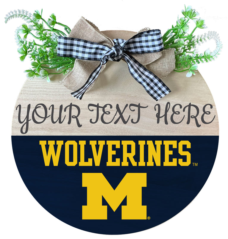 Michigan Wolverines Wooden Wreath Welcome Sign Officially Licensed Collegiate Product
