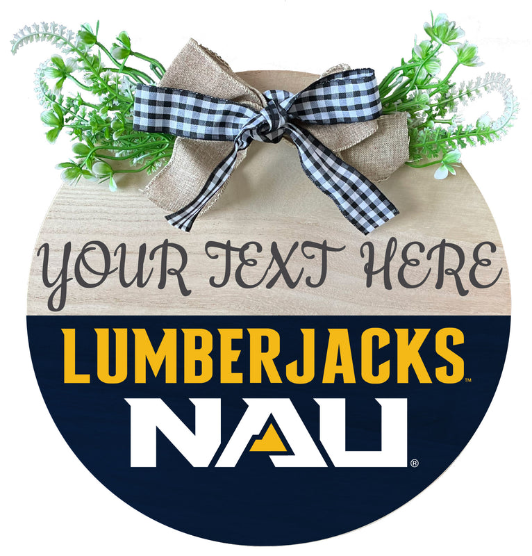 Northern Arizona University Customizable Wooden Wreath Welcome Sign Officially Licensed Collegiate Product Single