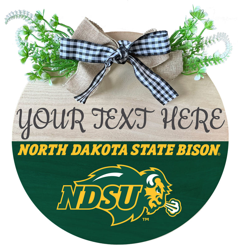 North Dakota State Bison Wooden Wreath Welcome Sign Officially Licensed Collegiate Product