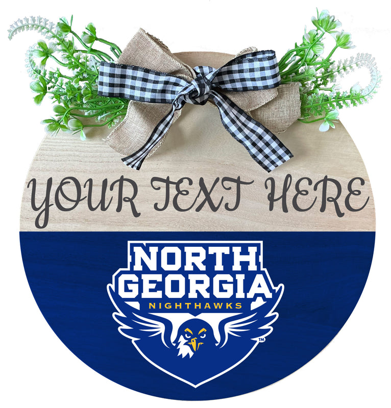 North Georgia Nighhawks Customizable Wooden Wreath Welcome Sign Officially Licensed Collegiate Product Single