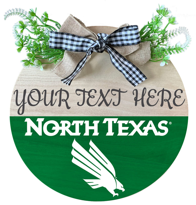 North Texas Customizable Wooden Wreath Welcome Sign Officially Licensed Collegiate Product Single
